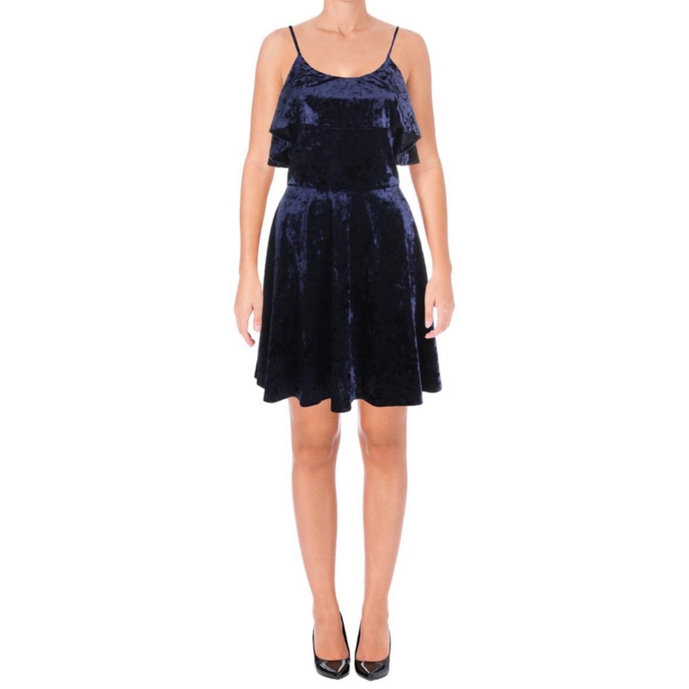 AQUA Velvet Mini Skater Dress